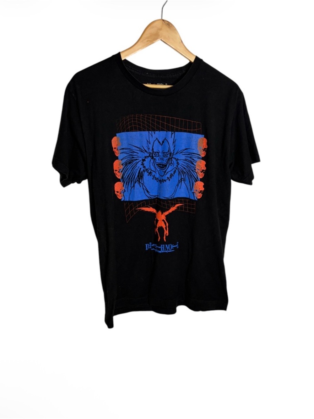 Death note blue & orange anime Ryuk graphic unisex T shirt size L